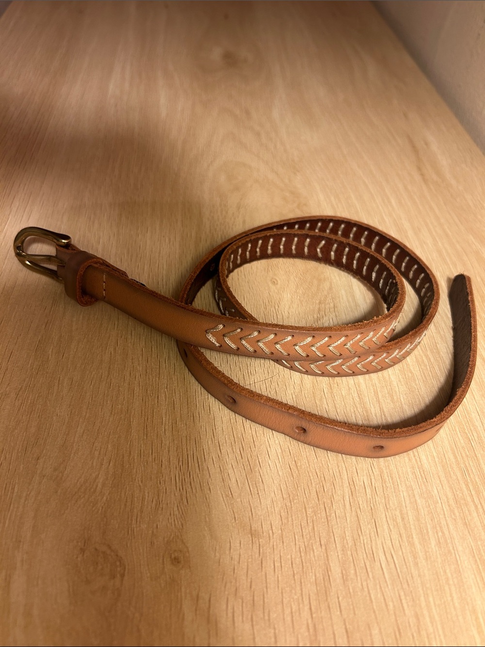 Madewell Women’s Tan Leather Braided Accent Belt XS/s